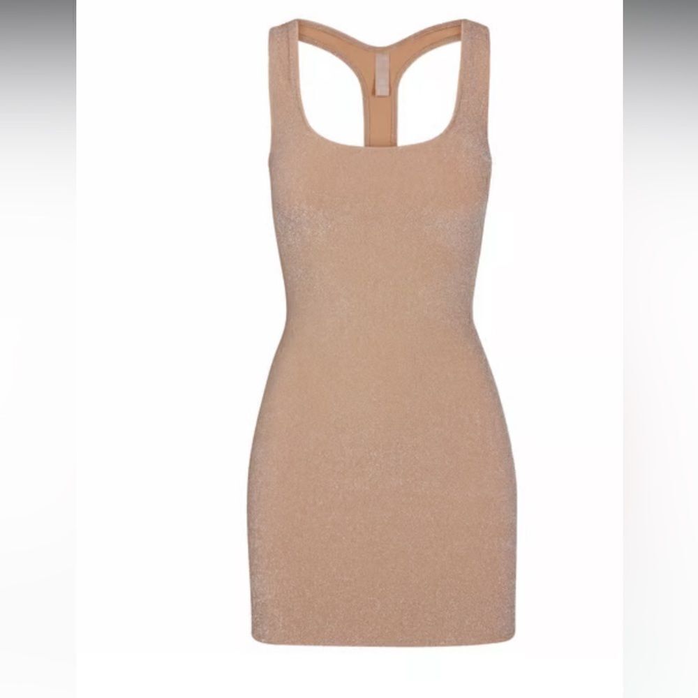 SKIMS Glitter Swim Metallic Dress in Sienna 4X